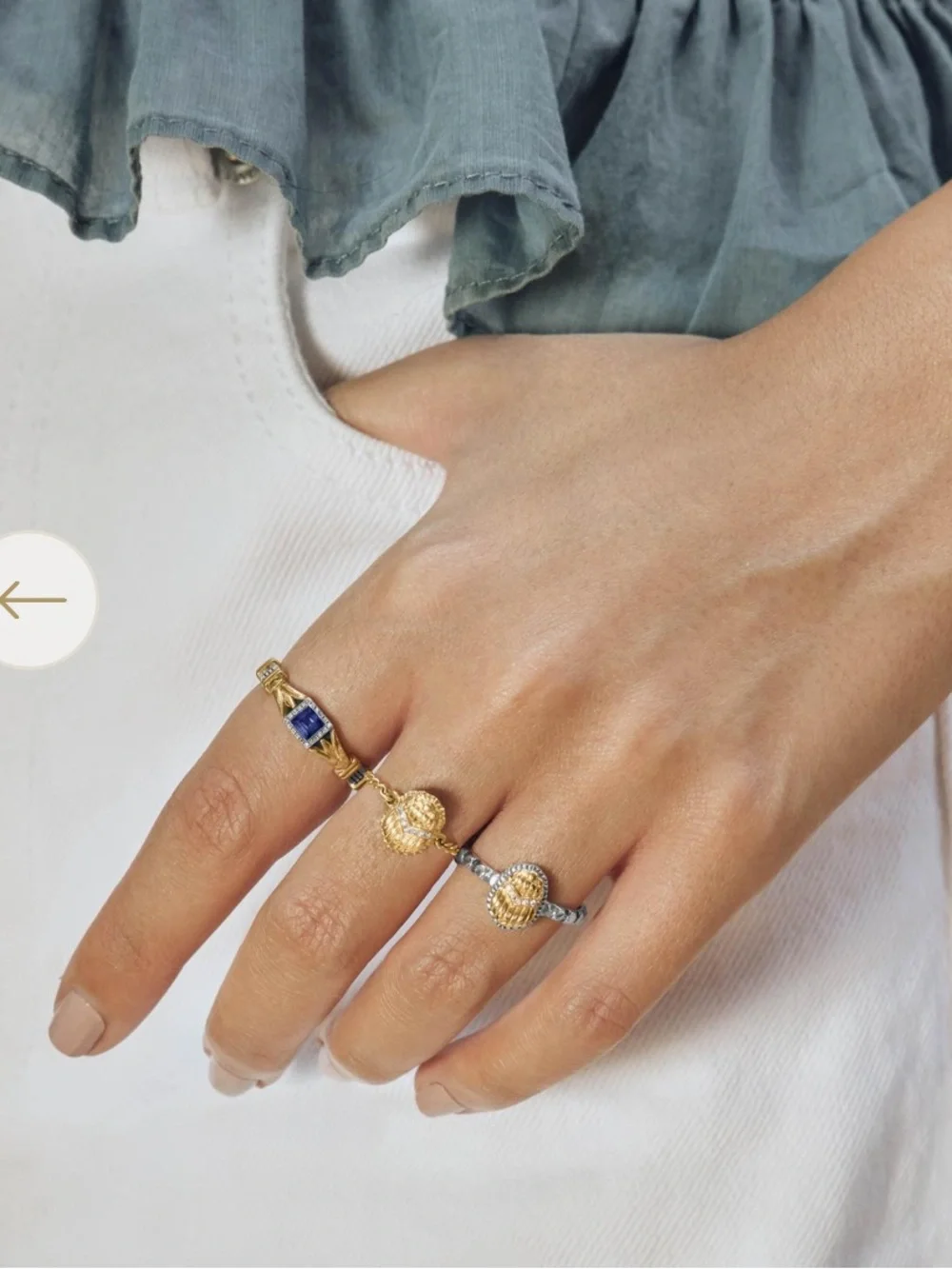 New Azza Fahmy Gold & Diamonds Scarab Ring, size 6